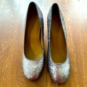 Talbots gunmetal glitter pumps